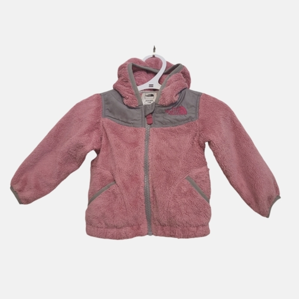 The North Face Oso hoodie, silky fleece jacket,pink/grey